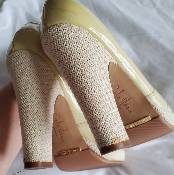 Cole Haan Nike Air Yellow Peep Toe Heels - Picture 8 of 16